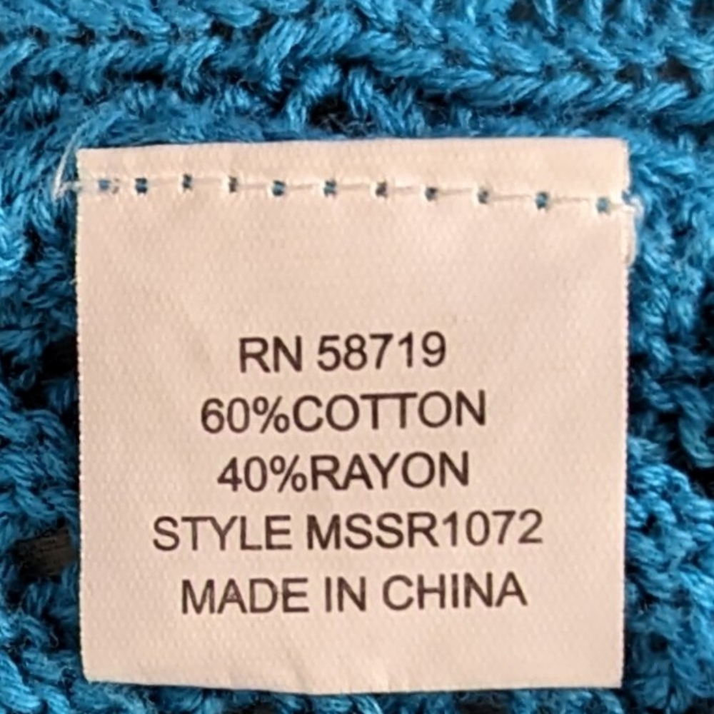 ๐ Beautiful NY Collection Teal Open Cardigan w/ Woven Detail - Picture 5 of 6